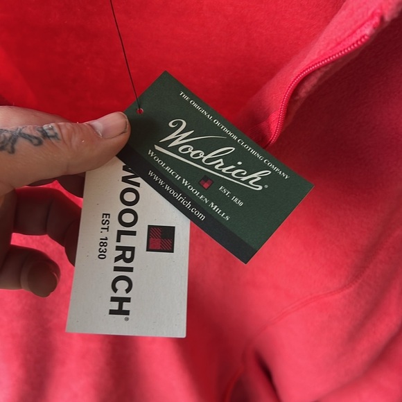 NWT Woolrich Women's Andes Fleece Long Jacket Pink Large - Picture 3 of 5